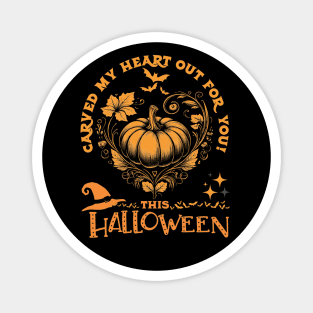 Pumpkin Heart Witch Hat for Men Women Youth Magnet
